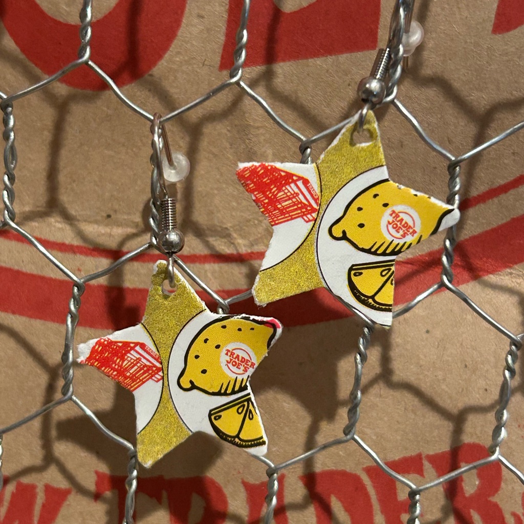 Trader Joe’s Earrings With Recycled Gift Cards Star Shaped